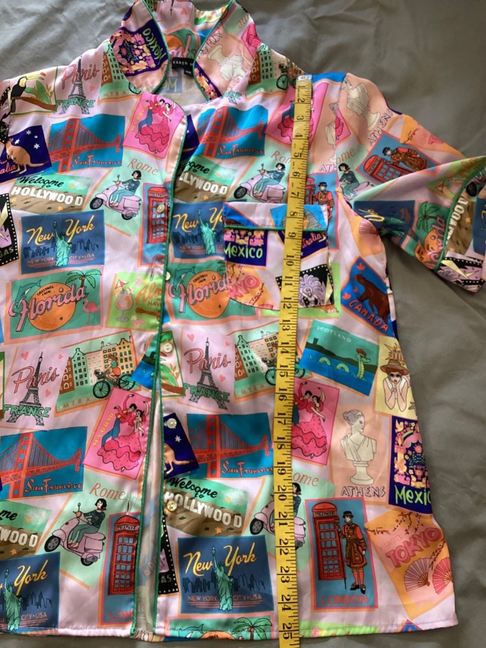 Karen Mabon Short Sleeve Postcard Pajama Set - Picture 6 of 16